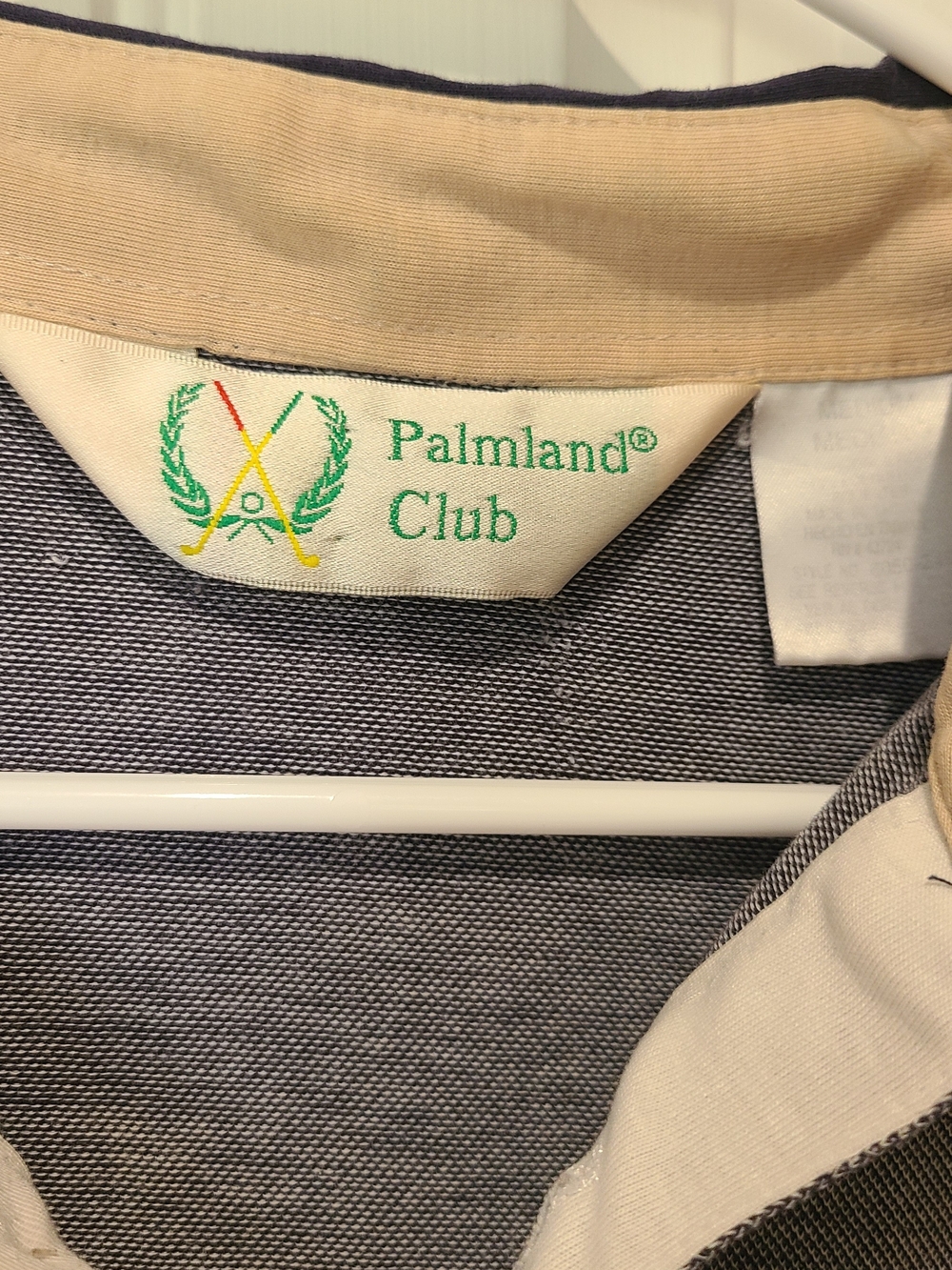Palmlange Club Men's Short-Sleeve Striped Polo - Navy, White & Tan - Picture 3 of 4
